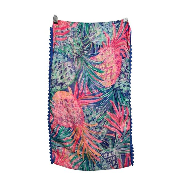 Lilly Pulitzer Accessories - Lilly Pulitzer Infinity Scarf Colorful Pineapples Lightweight Trimmed